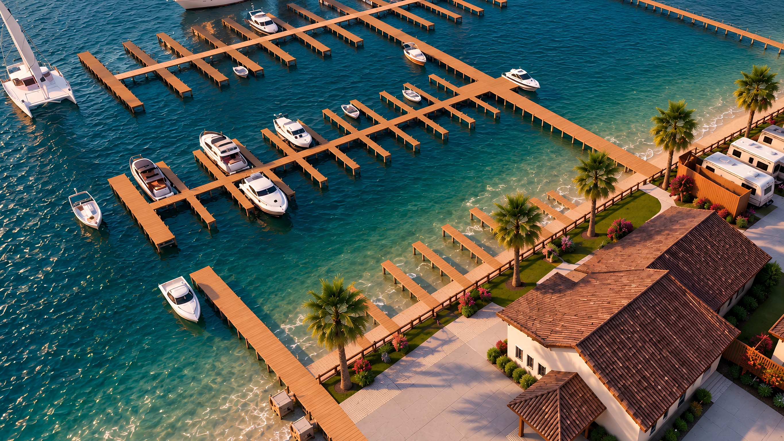Boat slips and marina